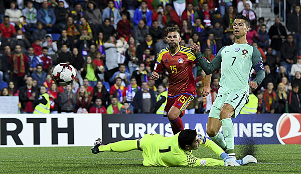 Cristiano Ronaldo mit dem 1:0 gegen Andorra bei der WM-Quali