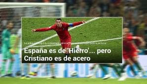 Die Marca veruschts mit einem Wortspiel: Spanien sie aus Eisen (de Hierro), aber Ronaldo aus Stahl.