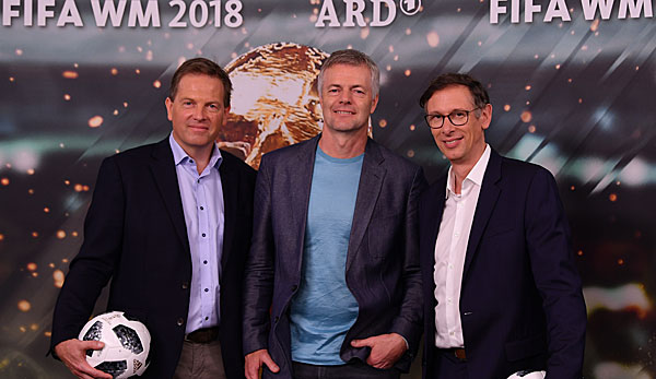 Das Kommentatoren-Team der ARD um Tom Bartels, Gerd Gottlob und Steffen Simon.