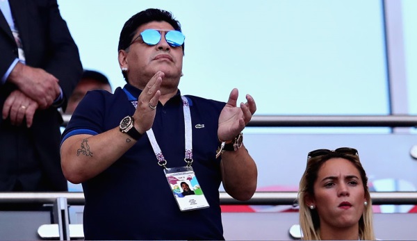 Diego Maradona fieberte bei der WM 2018 intensiv mit Argentinien mit.