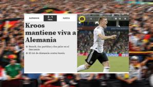 Laut der Mundo Deportivo hält Kroos die Deutschen am Leben. Joa, sauber analysiert, ist ja auch so.