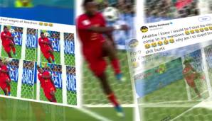Michy Batshuayi hat für eine der Slapstick-Szenen der WM gesorgt, als er sich gegen England nach Adnan Januzajs Treffer den Ball über den Pfosten selbst ins Gesicht schoss. SPOX zeigt die Netzreaktionen auf die Nummer.