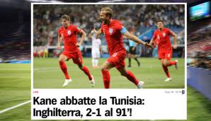 Corriere dello Sport titelt: "Kane bricht Tunesien". Stimmt!
