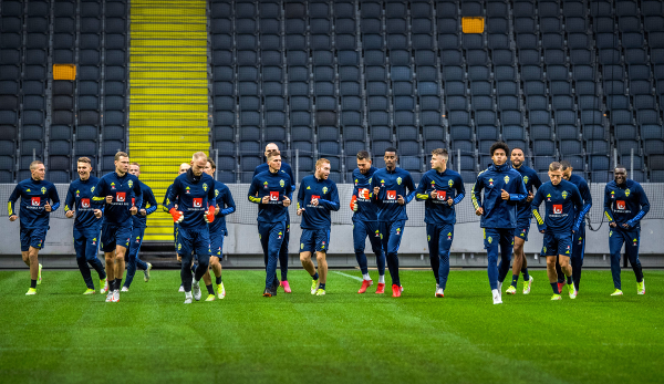 Die schwedische Nationalelf bereitet sich auf das Spiel gegen Kosovo vor.