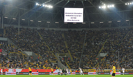 Das Glücksgas-Stadion von Dynamo Dresden wurde Opfer eines Anschlags