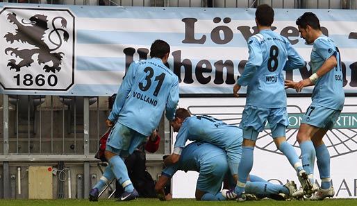 Ein gewohntes Bild in der Rückrunde: Der TSV 1860 München jubelt
