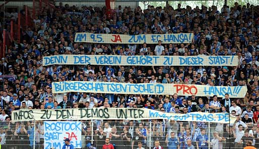 Die Fans von Hansa Rostock lassen nichts unversucht, um ihren Verein zu retten