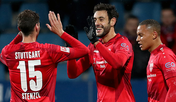 Hamadi Al Ghaddioui traf im Hinspiel zwischen dem VfB Stuttgart und Jahn Regensburg zum 3:1.