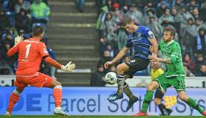 Fabian Klos von Arminia Bielefeld führt die zweite Liga mit 16 Toren an.