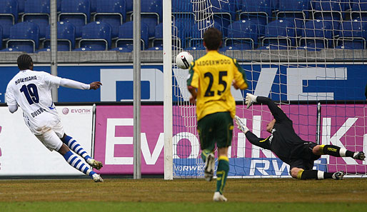 Duisburgs Dorge Kouemaha erzielte gegen 1860 München drei Treffer