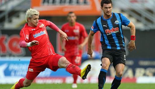Enis Alushi (r.) verlor zuvor mit Paderborn die beiden Auftaktpartien in Liga zwei