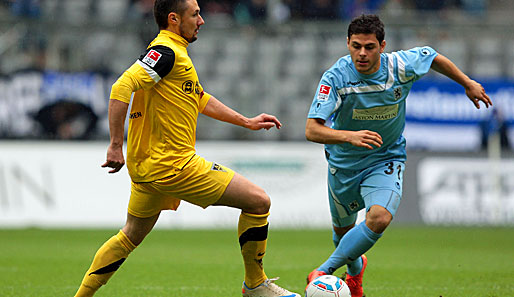 Albert Streit (l.) erzielte für Aachen das 1:0 in München