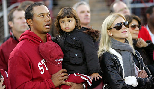 Tiger Woods mit seiner Familie beim Football