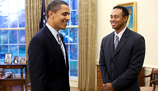 Tiger Woods (r.) gewann 14 Major-Titel in seiner Laufbahn
