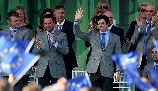 Zwei Nordiren für Europa: Graeme McDowell (2.v.l.), rechts daneben Rory McIlroy