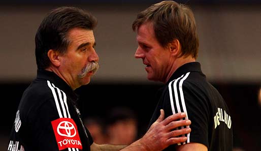 Deutsche Bundestrainer unter sich: Heiner Brand (l.) und Nachwuchscoach Martin Heuberger