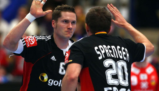 Sebastian Preiß (l.) und Christian Sprenger hatten entscheidenden Anteil am Sieg gegen Island