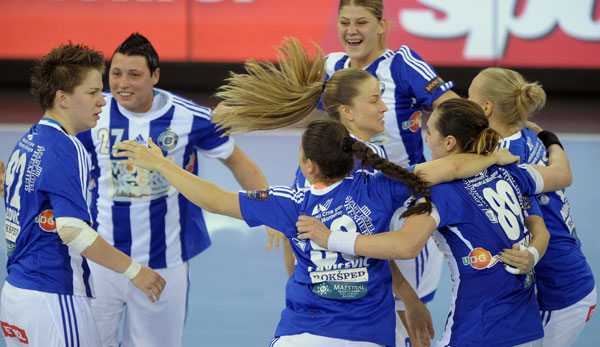 Großer Jubel bei den Spielerinnen von Buducnost Podgorica nach dem Finaleinzug