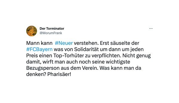 Manuel Neuer, FC Bayern Munich, Toni Tapalovic, network reactions, interview