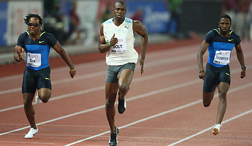Usain Bolt (mi.) gewann 2008 drei Mal Olympia-Gold in Peking