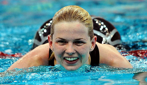 Britta Steffen wurde 2008 in Peking Doppel-Olympiasiegerin