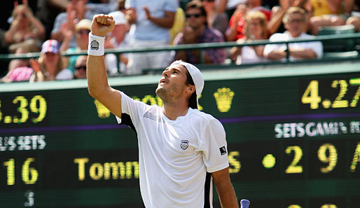 Tommy Haas steht zum zweiten Mal nach 2007 im Achtelfinale von Wimbledon