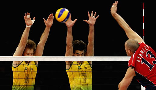 Brasiliens Volleyballer sind weiter dominant: Hier gegen die USA