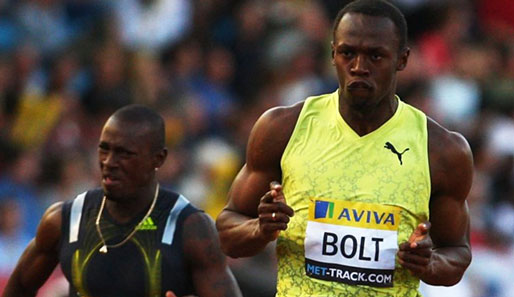 Usain Bolt blieb in London mit 9,91 Sekunden hinter der Weltjahres-Bestzeit von Tyson Gay zurück