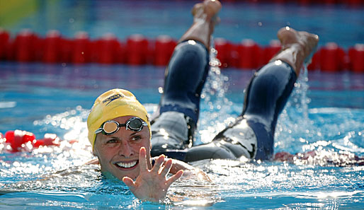 Die Australierin Lisbeth Trickett schwamm bei Olympischen Spielen zu drei Gold-Medaillen