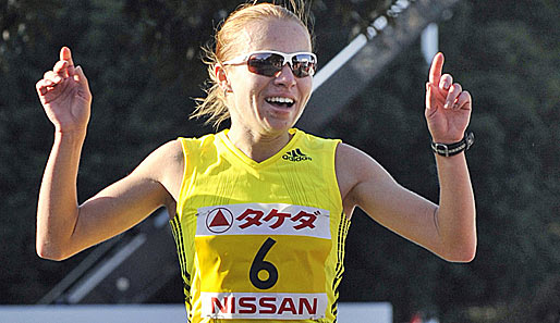 Inga Abitowa gewann 2006 EM Gold im 10.000-Meter-Lauf