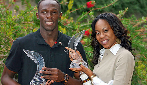 Die besten Leichtathleten 2009: Usain Bolt und Sanya Richards strahlen um die Wette