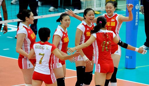 Die chinesischen Volleyball-Frauen gewannen bei Olympia 2004 in Athen die Goldmedaille