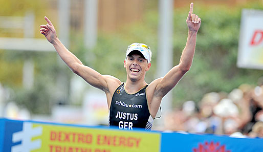Steffen Justus kam zum Auftakt der Triathlon-WM-Serie in Sydney als erster ins Ziel
