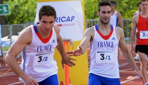 Das französische Duo Belaud/Prades holte in der Fünfkampf-Staffel Gold