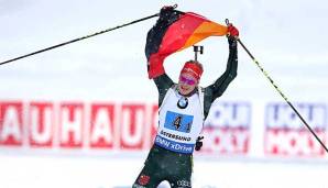Die deutsche Herren-Staffel gewann bei der Biathlon-WM Silber.
