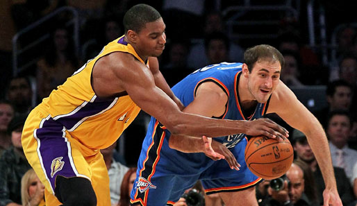 Nenad Krstic (r.) spielt seit 2008 für Oklahoma City Thunder in der NBA