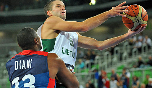 Mantas Kalnietis zeigte gegen die französischen NBA-Stars eine gute Partie