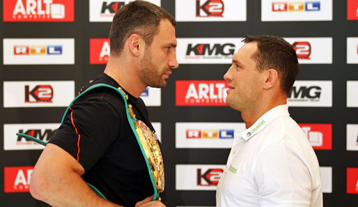 Witali Klitschko (l.) ist 13 cm größer als sein Herausforderer Albert Sosnowski