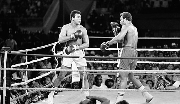 Muhammad Ali (l.) gewann den legendären Kampf 1974 in Kinshasa gegen George Foreman