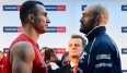 Wladimir Klitschko (l.) will Tyson Fury in Düsseldorf ausknocken