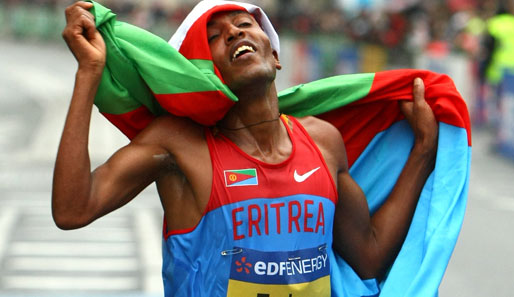 Zersenay Tadese hat den Weltrekord im Halbmarathon nur um sieben Sekunden verpasst