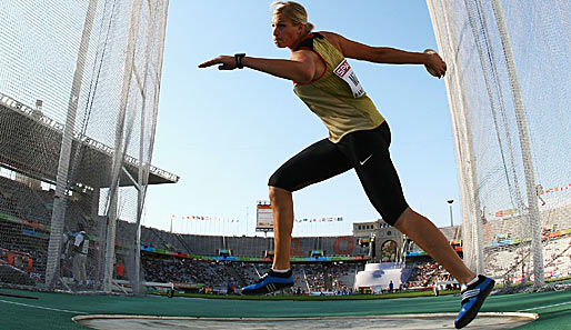 Diskuswerferin Nadine Müller gewann beim Meeting in Dessau mit einer Weite von 65,55 Metern