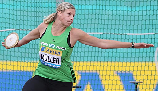 Diskuswerferin Nadine Müller hat bei der Leichtathletik-WM eine Medaille im Visier