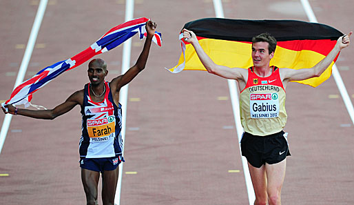 Arne Gabius (r.) gewann Silber über 5000 Meter