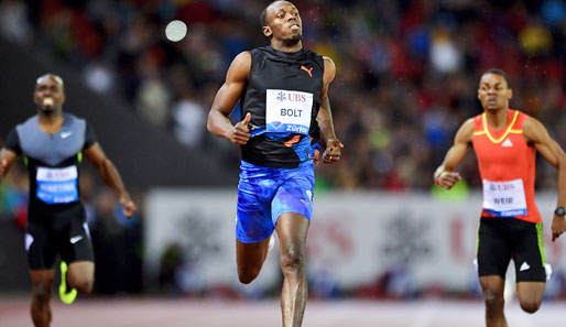 Usain Bolt gewann in Zürich trotz Regens die 200 Meter souverän