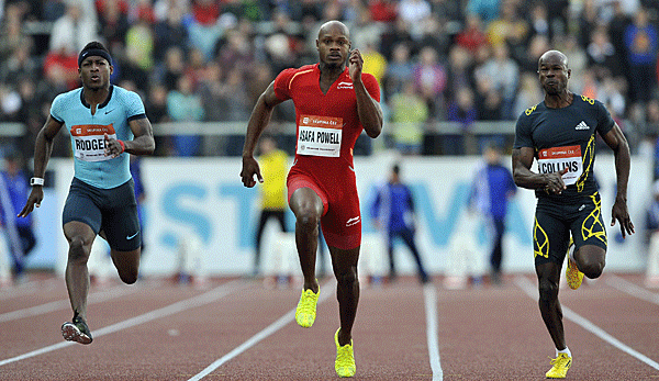 Asafa Powell (M.) steht weiterhin unter Dopingverdacht