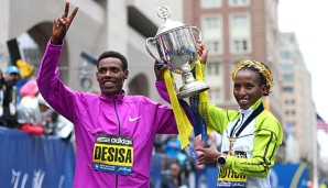 Lelisa Desisa und Caroline Rotich triumphierten beim 119. Boston Marathon