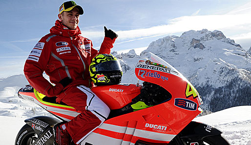 Valentino Rossi machte am Mittwoch ernst und drehte ein paar Runden mit der Ducati