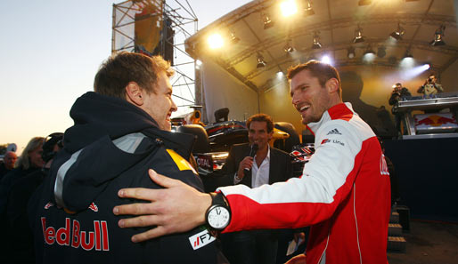 Sebastian Vettel (l.) und Martin Tomczyk (r.) werden beim Race of Champions Gegner sein