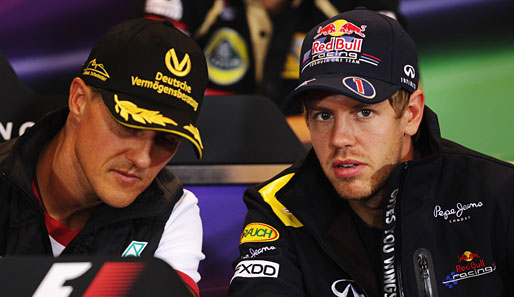 Teamkollegen statt Konkurrenten: Sebastian Vettel (r.) und Michael Schumacher